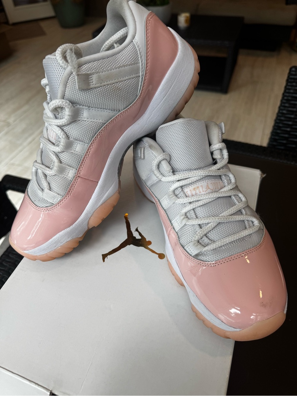 Jordan 11 Low Top Sneakers in Pink and White size 8.5M 10W Excellent Condition